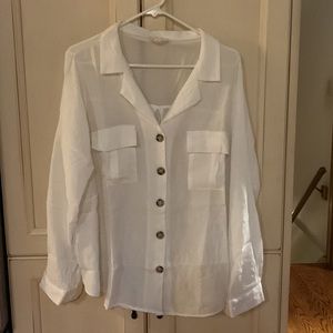 Perch by Blu Pepper white button down top.